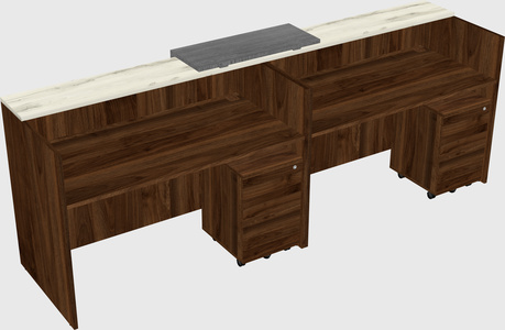 Shared u-shaped reception desks