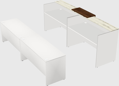 Shared u-shaped reception desks
