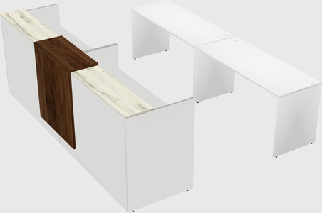 Shared u-shaped reception desks