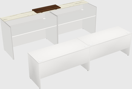 Shared u-shaped reception desks