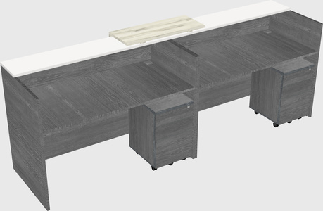 Shared u-shaped reception desks
