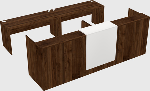 Shared u-shaped reception desks