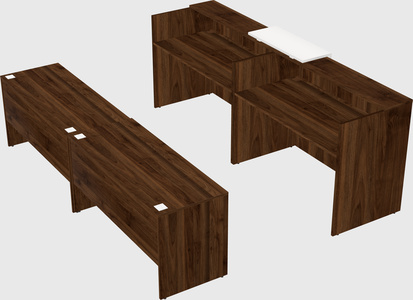 Shared u-shaped reception desks
