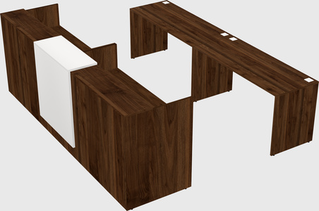 Shared u-shaped reception desks