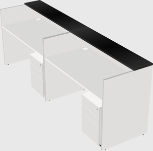 Shared u-shaped reception desks