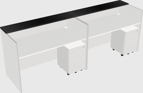 Shared u-shaped reception desks