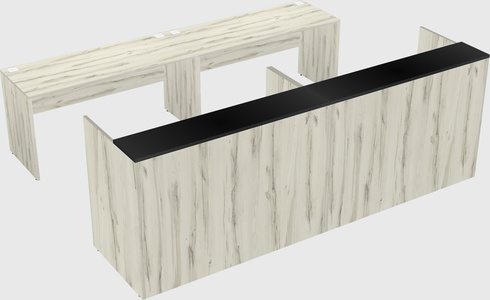Shared u-shaped reception desks