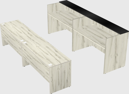 Shared u-shaped reception desks