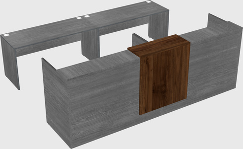 Shared u-shaped reception desks