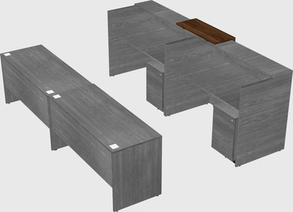 Shared u-shaped reception desks