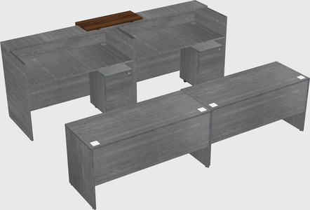 Shared u-shaped reception desks