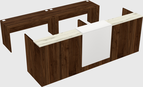 Shared u-shaped reception desks