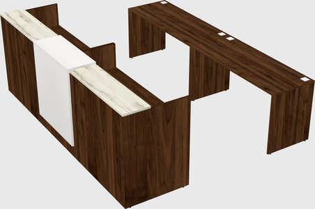 Shared u-shaped reception desks