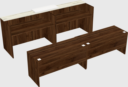 Shared u-shaped reception desks