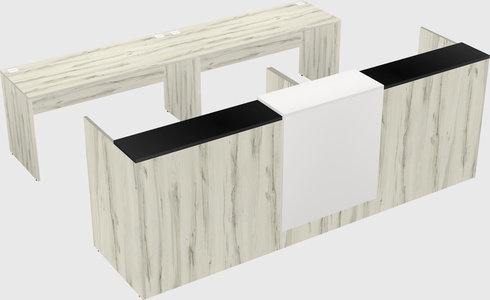 Shared u-shaped reception desks