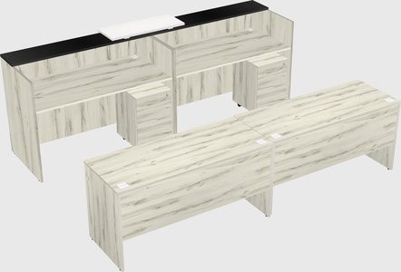 Shared u-shaped reception desks