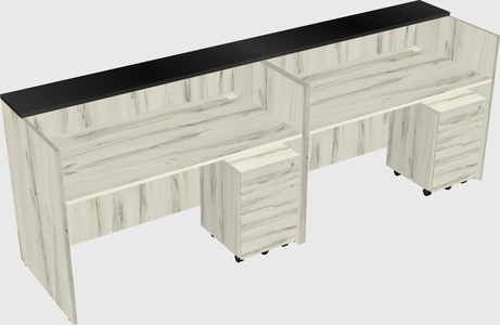 Shared u-shaped reception desks