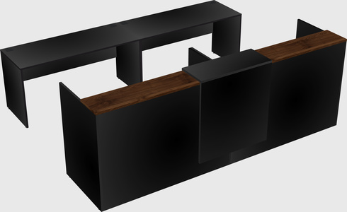Shared u-shaped reception desks
