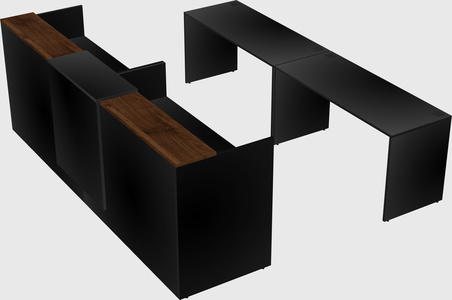 Shared u-shaped reception desks