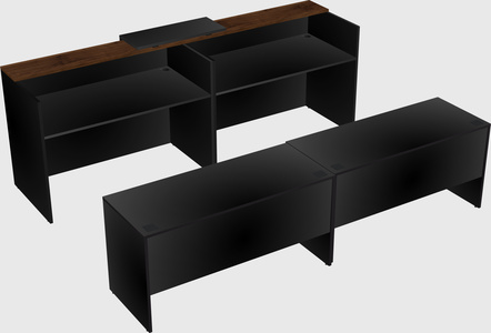 Shared u-shaped reception desks