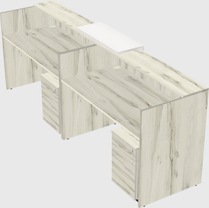 Shared u-shaped reception desks