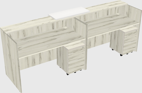 Shared u-shaped reception desks