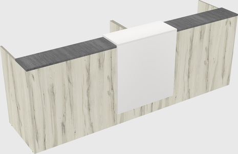 Shared u-shaped reception desks