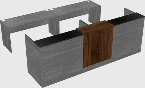 Shared u-shaped reception desks