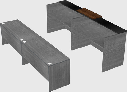 Shared u-shaped reception desks