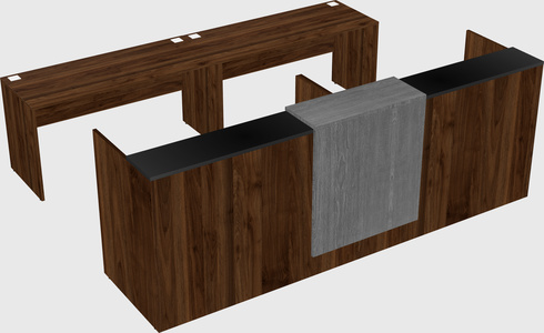 Shared u-shaped reception desks