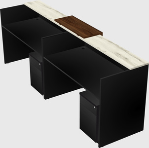 Shared u-shaped reception desks