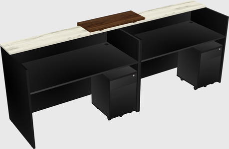 Shared u-shaped reception desks