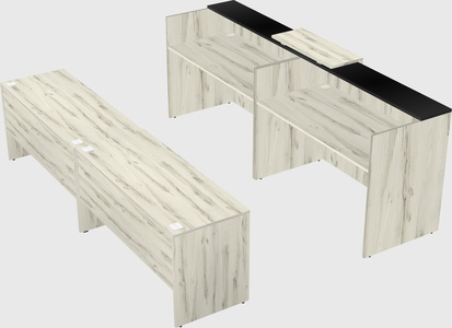 Shared u-shaped reception desks