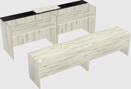 Shared u-shaped reception desks