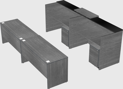 Shared u-shaped reception desks
