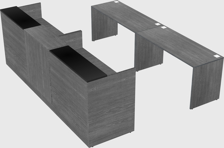 Shared u-shaped reception desks