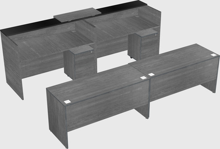 Shared u-shaped reception desks