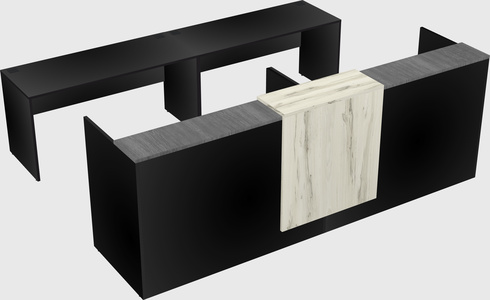 Shared u-shaped reception desks