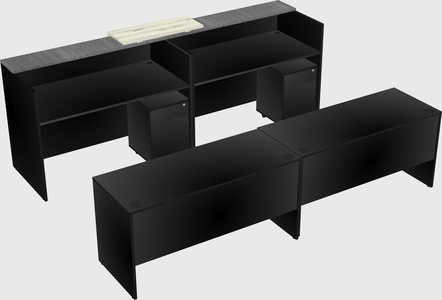 Shared u-shaped reception desks