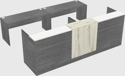 Shared u-shaped reception desks