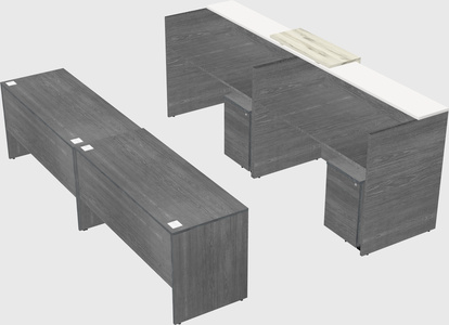 Shared u-shaped reception desks
