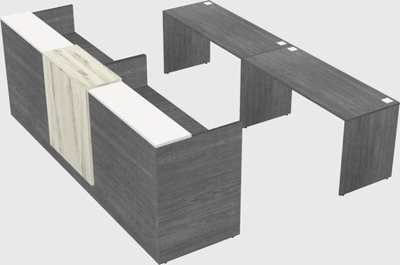 Shared u-shaped reception desks