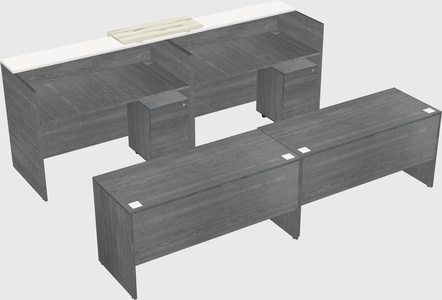 Shared u-shaped reception desks