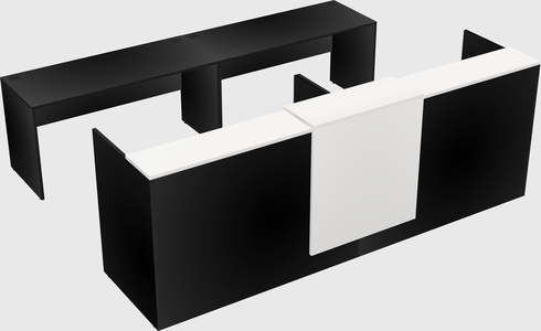 Shared u-shaped reception desks