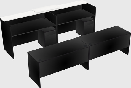 Shared u-shaped reception desks