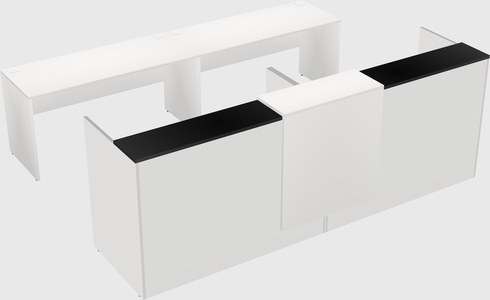 Shared u-shaped reception desks