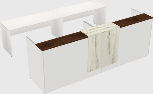 Shared u-shaped reception desks
