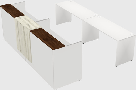Shared u-shaped reception desks