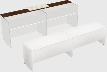 Shared u-shaped reception desks