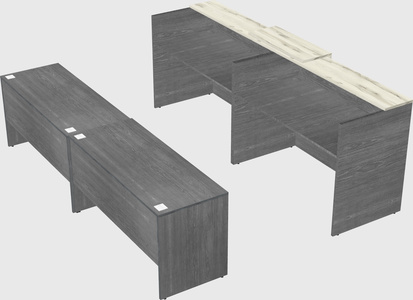 Shared u-shaped reception desks